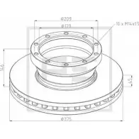 Тормозной диск PE AUTOMOTIVE 8W2CP 106.205-00A M KW9R Mazda 626 (GW) 5 Универсал 2.0 Turbo DI 101 л.с. 1998 – 2002