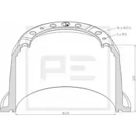 Тормозной барабан PE AUTOMOTIVE 126.066-00A 731673 C2O CO C3FIR9