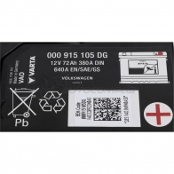 Оригинальный аккумулятор 12в 72Ач 380/640а AUDI/VW/SKODA/SEAT 000915105DG DP 0U7 23208194 - Изображение 2