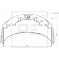 Тормозной барабан PE AUTOMOTIVE 236.002-00A R2HPO1 784666 BT 204