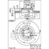 Тормозной диск BREMBO 8NLCVS 789963 09.4115.10 0X G55XK