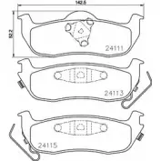 Тормозные колодки дисковые, комплект MINTEX Infiniti QX56 (JA60) 1 2003 – 2010 MDB3822 2 4111 24113