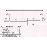 Амортизатор багажника, упор задней двери KLOKKERHOLM 9KNG4YQ 2Q E70W 862954 95297100