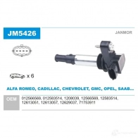 Катушка зажигания JANMOR Saab 9-3 (YS3F) 2 Универсал 2.8 Turbo V6 276 л.с. 2008 – 2015 STR UU jm5426 5902925216185