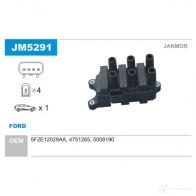 Катушка зажигания JANMOR 5902925208187 jm5291 FCU 58 Ford Mondeo 3 (GE, B5Y) Хэтчбек 2.5 V6 24V 170 л.с. 2000 – 2007