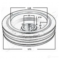Шкив коленвала JAPANPARTS 9 Q5DO pu500 1494352 8033001667899 - Изображение 4