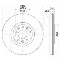 Тормозной диск JAPANPARTS J ATCZ Toyota Land Cruiser Prado (J70) 1 1984 – 2008 8033001675306 di2019