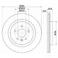 Тормозной диск JAPANPARTS QW63 A 1437514104 dp0328 - Изображение 2
