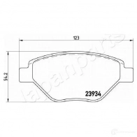 Тормозные колодки, комплект JAPANPARTS 2E AFB 1437476544 pa0716af - Изображение 2