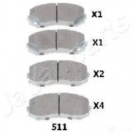 Тормозные колодки, комплект JAPANPARTS Z BQXZ 8033001790887 pa511af 1492395