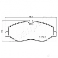 Тормозные колодки, комплект JAPANPARTS BVUI W pa0545af 1437477337 - Изображение 2