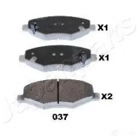 Тормозные колодки, комплект JAPANPARTS X D4EIE pa037af 1492113 8052553082462