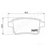 Тормозные колодки, комплект JAPANPARTS pp0508af 1437477377 K4W3L CM - Изображение 2