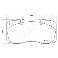 Тормозные колодки, комплект JAPANPARTS 1437476142 R65 2T pa0235af - Изображение 2