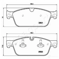 Тормозные колодки, комплект JAPANPARTS 1437476175 K FEJUU pa0532af - Изображение 2