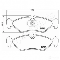 Тормозные колодки, комплект JAPANPARTS HS0 9FA pp0521af 1437477516 - Изображение 2