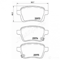 Тормозные колодки, комплект JAPANPARTS pp0209af SX WRJV 1437477513 - Изображение 2