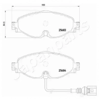 Тормозные колодки, комплект JAPANPARTS 1437476423 pa0907af WWJZ B5 - Изображение 2