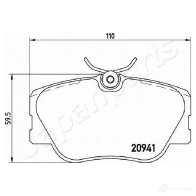 Тормозные колодки, комплект JAPANPARTS 1437477034 2C8 I6X pa0525af - Изображение 2
