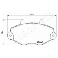 Тормозные колодки, комплект JAPANPARTS 3R 0TN50 pa0322af 1437476245 - Изображение 2