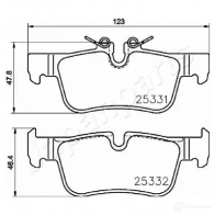Тормозные колодки, комплект JAPANPARTS 1437477379 pp0103af 82 68QU - Изображение 2