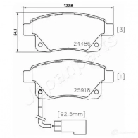 Тормозные колодки, комплект JAPANPARTS pp0308af ED2L JBU 1437476295 - Изображение 2