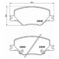 Тормозные колодки, комплект JAPANPARTS 1437917989 CBRO 48R pa0417af