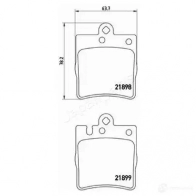 Тормозные колодки, комплект JAPANPARTS 1437477383 9 NAHUL pp0504af - Изображение 2