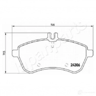 Тормозные колодки, комплект JAPANPARTS pa0511af E STV33 1437476296 - Изображение 2