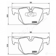 Тормозные колодки, комплект JAPANPARTS 1437477533 pp0108af ZKB4 PP - Изображение 2