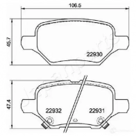 Тормозные колодки, комплект JAPANPARTS 8O6O7 23 1438441121 pp0405af