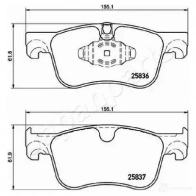 Тормозные колодки, комплект JAPANPARTS pa0612af 2T39W0 N 1437476373 - Изображение 2