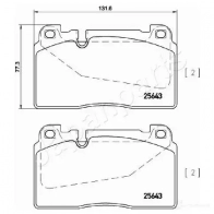 Тормозные колодки, комплект JAPANPARTS 1437477187 7L ND8 pa0924af - Изображение 2