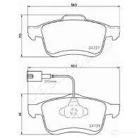 Тормозные колодки, комплект JAPANPARTS pa0221af 4R6J3W H 1437477216 - Изображение 2