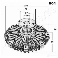 Вискомуфта JAPANPARTS 1500717 76L DN4 vc504 8033001795103 - Изображение 3
