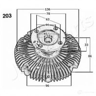 Вискомуфта JAPANPARTS 1500696 vc203 VC-20 3 NKCO1D - Изображение 3
