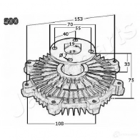 Вискомуфта JAPANPARTS vc500 VC-50 0 1500715 PZL04 - Изображение 3