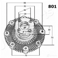 Вискомуфта JAPANPARTS 1500736 VC-8 01 vc801 RD4ZEZ2 - Изображение 3