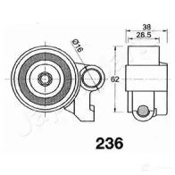 Натяжной ролик ГРМ JAPANPARTS 9FR 9ZZ 8033001013771 be236 1476518 - Изображение 2