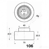 Натяжитель ремня ГРМ JAPANPARTS 1476467 8033001013252 be106 BM 7NS - Изображение 2