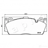 Тормозные колодки, комплект JAPKO W52UA 0A 1438441236 500127 - Изображение 2