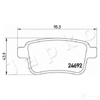 Тормозные колодки, комплект JAPKO H533 J 510508 1437478313 - Изображение 2