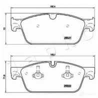 Тормозные колодки, комплект JAPKO U FD6R 500532 1438441311 - Изображение 2