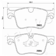 Тормозные колодки, комплект JAPKO X97 JG18 500613 1438441457 - Изображение 2