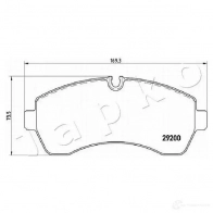 Тормозные колодки, комплект JAPKO 500539 AZ F2O 1438441461 - Изображение 2