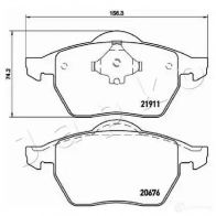 Тормозные колодки, комплект JAPKO SC6 S5 1438441486 500941 - Изображение 2