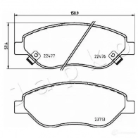 Тормозные колодки, комплект JAPKO 1438441632 OSYW59 S 500244 - Изображение 2