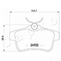 Тормозные колодки, комплект JAPKO 510604 1437521197 0H 6SR6R - Изображение 2