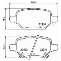 Тормозные колодки, комплект JAPKO 1438441850 S4A DG 510405