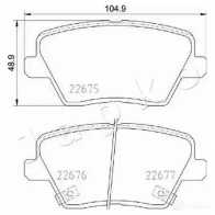 Тормозные колодки, комплект JAPKO 1438442129 DFIXS W 51k15
